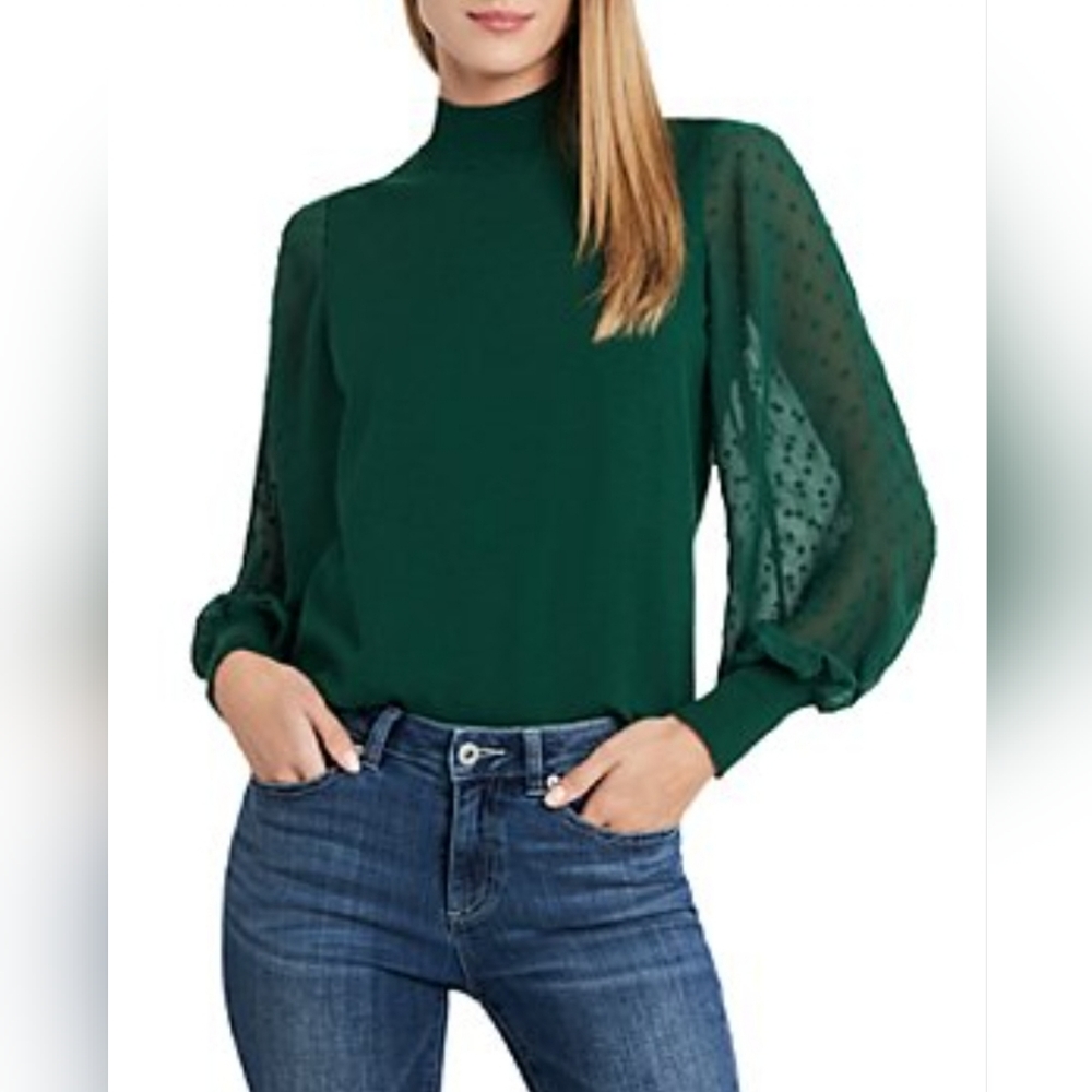 Cece Clip Dot Sleeve Clip Dot Sleeve Sweater